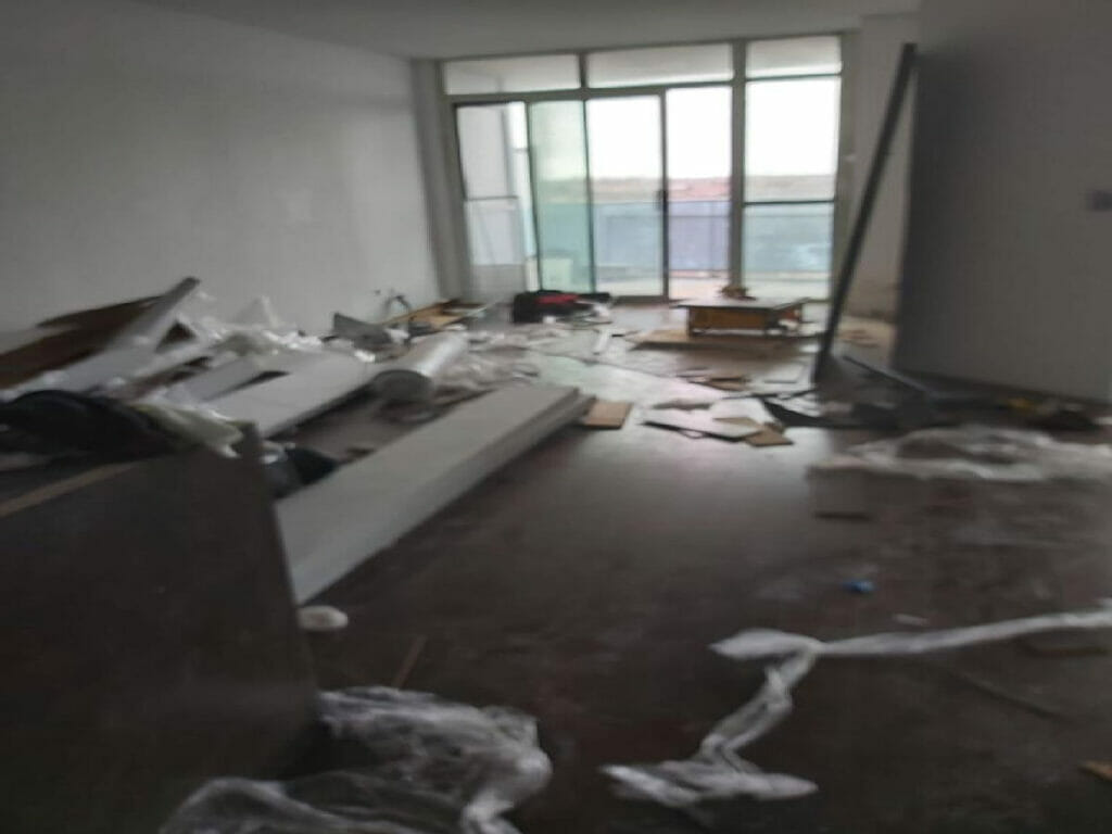 Before Desa Contracting, Restoration, and Janitorial Services performed water damage restoration in a Toronto Condo Residence, this photograph shows the contents of a room.