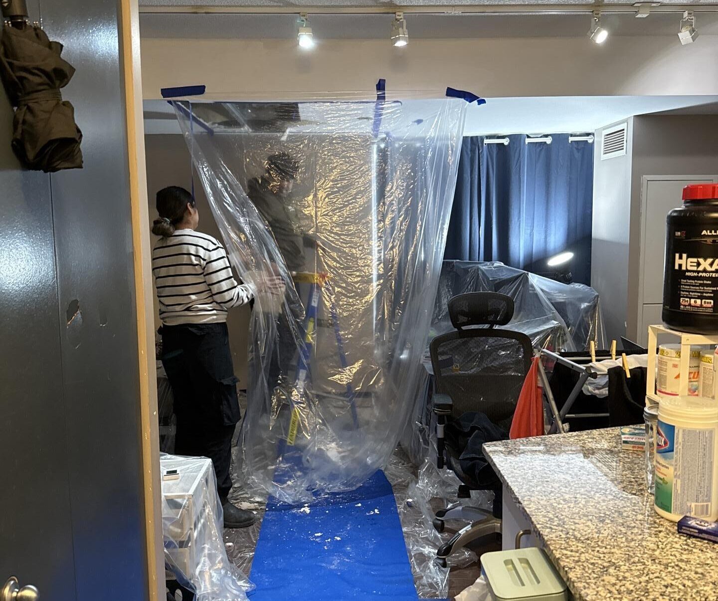 Clean, restored living space after biohazard remediation